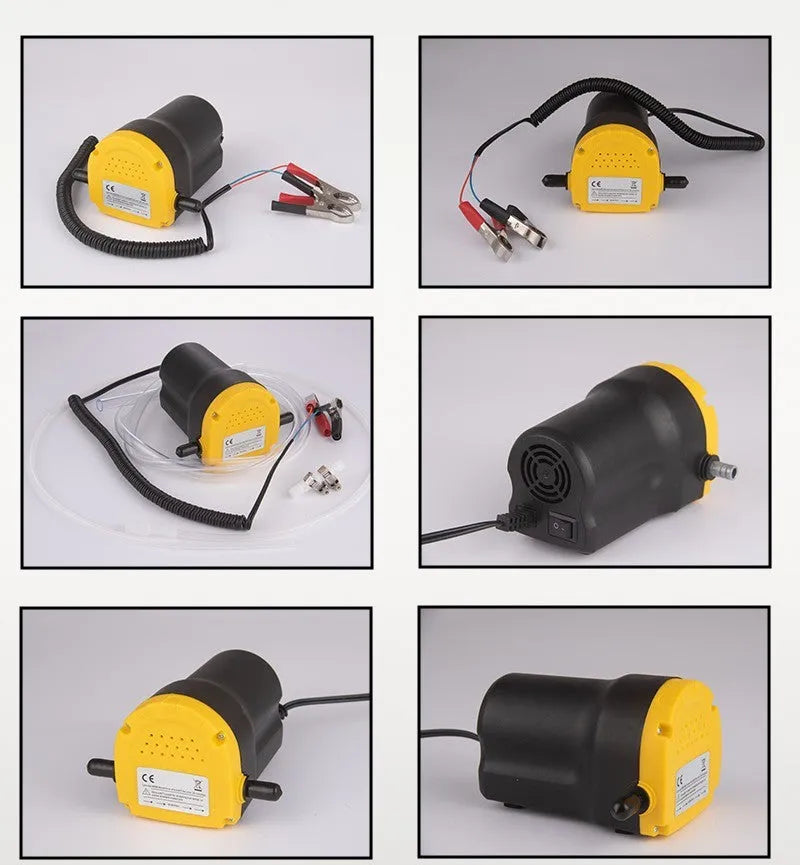 12V electric self-priming oil gear pump with engineering plastic housing.