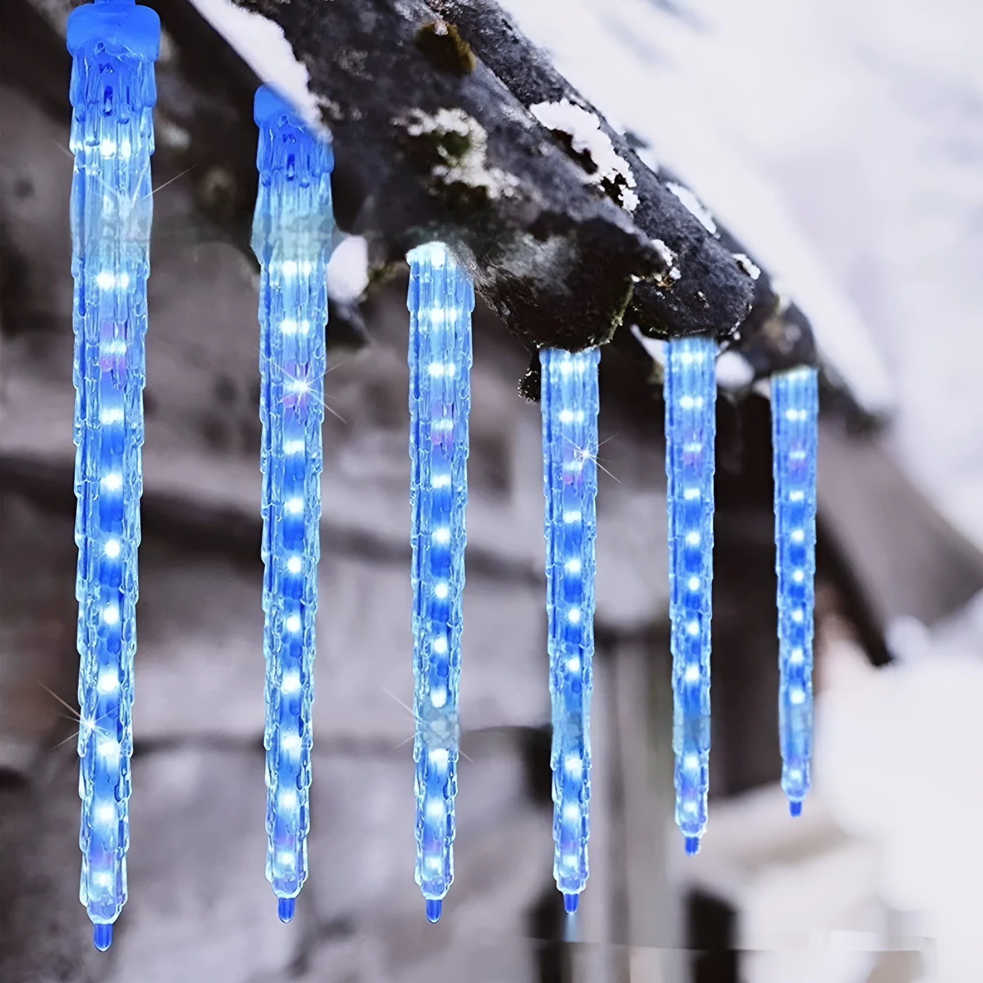 LED ice cone meteor shower ornamental festoon lamp with 30CM cones and solar panels