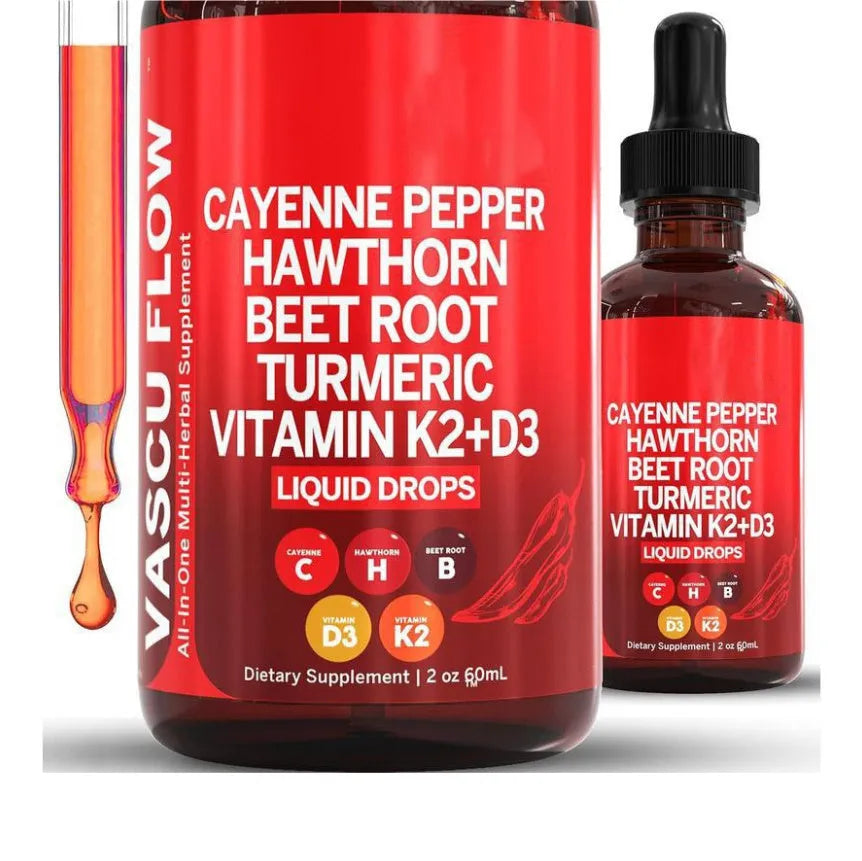 60ml Vitamin D3 K2 Hawthorn Fruit liquid supplement bottle with dropper