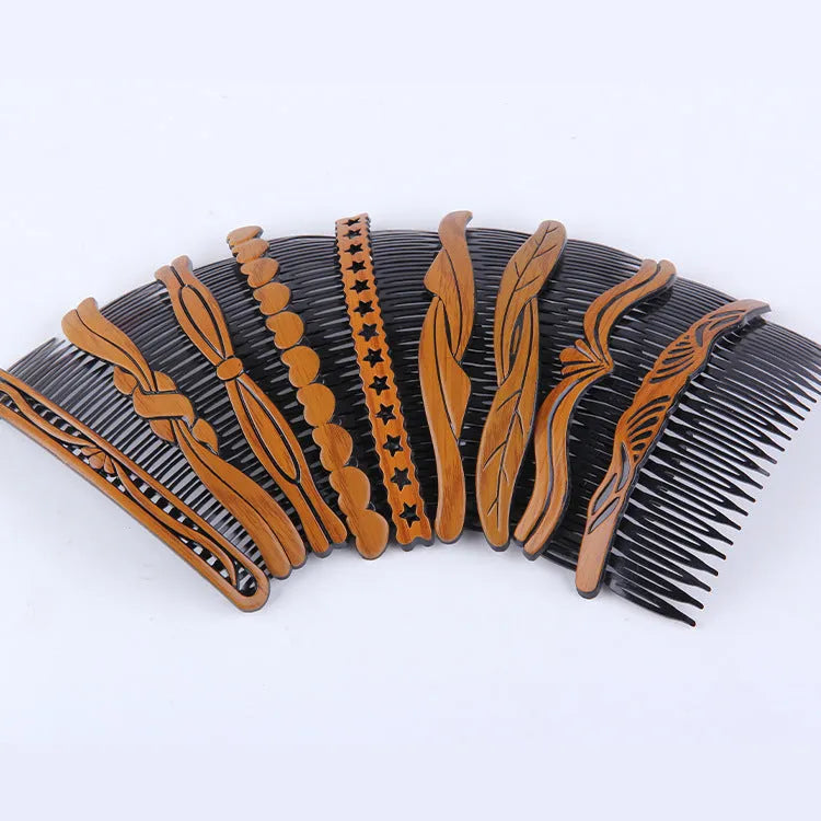 Fashion retro plastic resin hair comb for women Korean wave styling in colour option A1