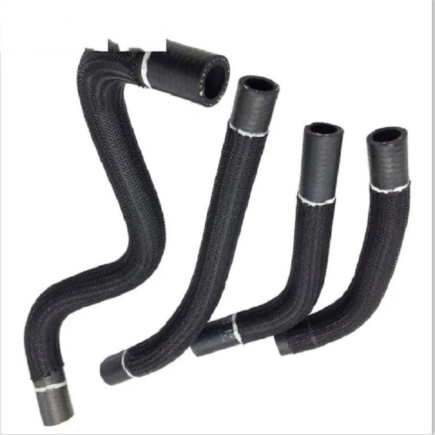 Black self-winding polyester mesh sleeve for automotive cable protection, shown in a coil.