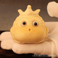 Solid bamboo carving of Crown Princess toad ornament with 5.0 live eye design in cute style