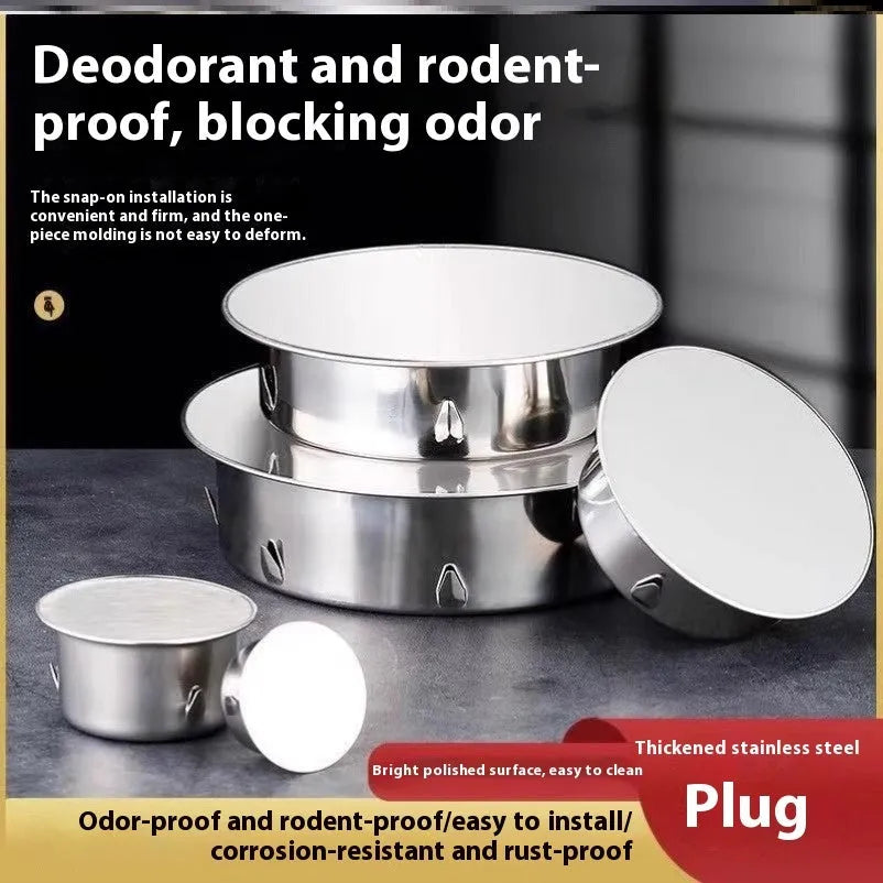 Stainless steel deodorant floor drain seal cover for 201-160mm tube plugs