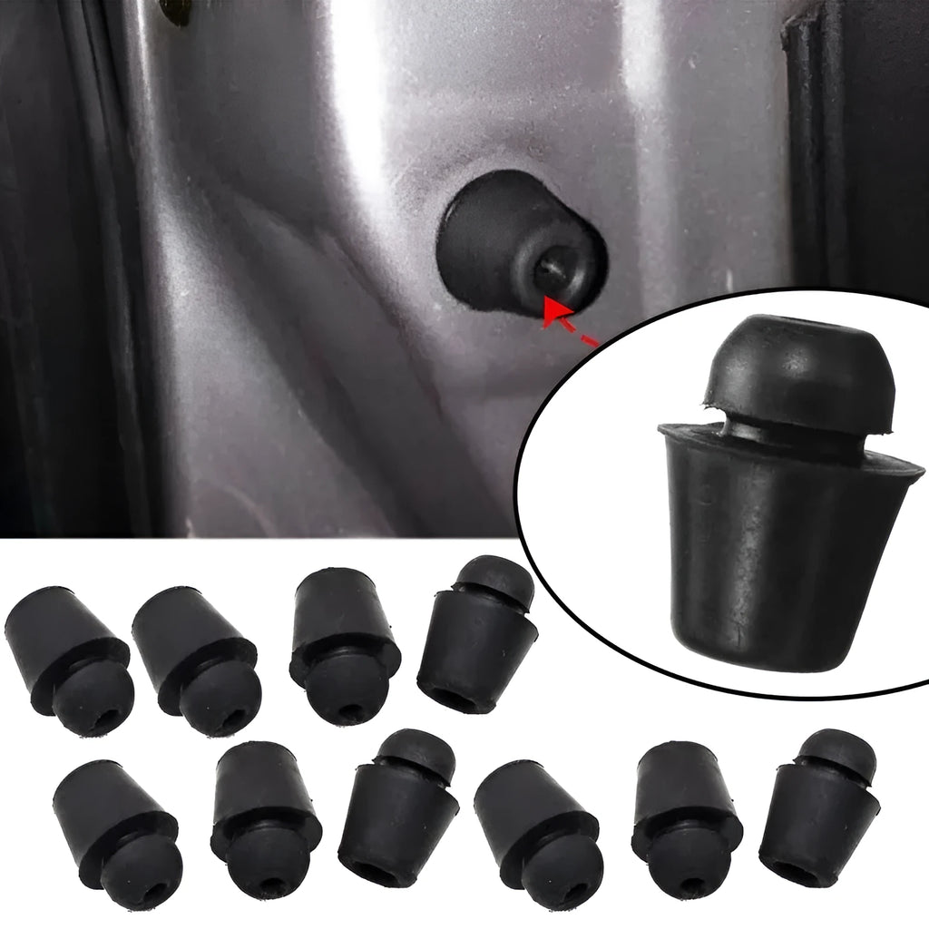 Set of 10 X16 coloured rubber shock absorption clips for automobile trunk and bucket damping.