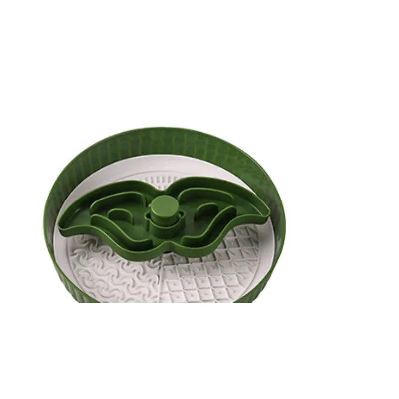 Rotating pet food basin with silica gel anti-choke mat in beige blue gray green or red