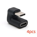 Four plastic USB male to female adapter cables with U-bend design for device connections