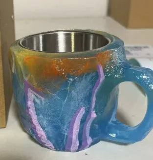 400ml mineral crystal resin coffee mug with handle in various colour options