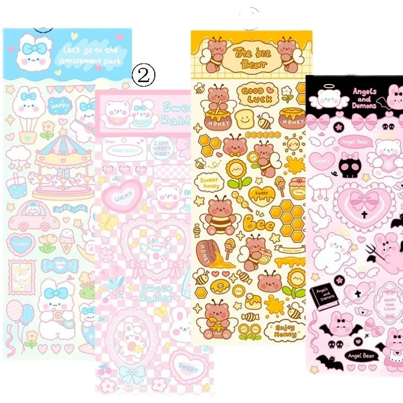 PVC waterproof cartoon-style decorative sticker for notebooks and office stationery.