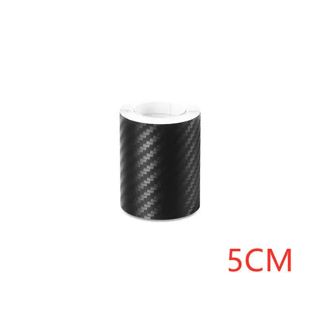 Matte carbon fibre adhesive protection roll for car door sills in various width options