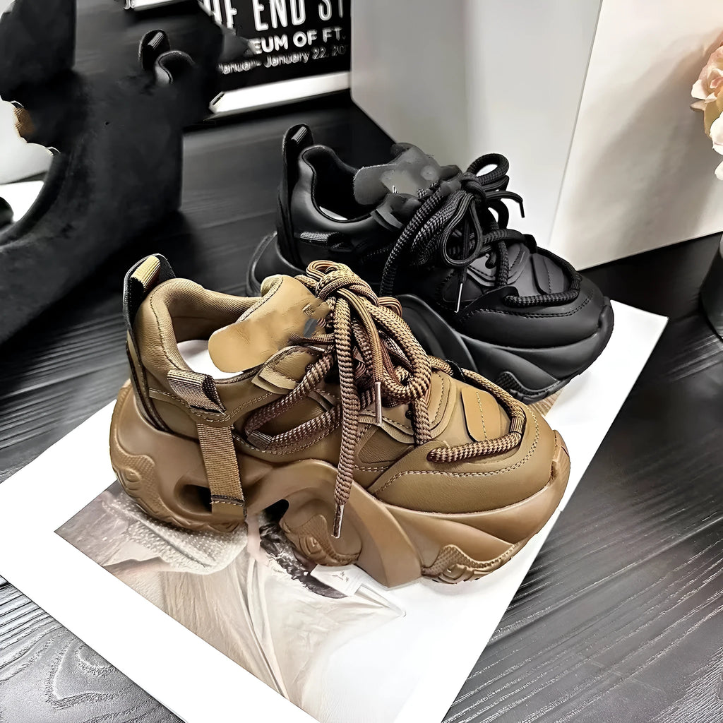 Women's creamy white casual sneakers with cross-strap detail and a built-in wedge heel on a synthetic leather and EVA sole.