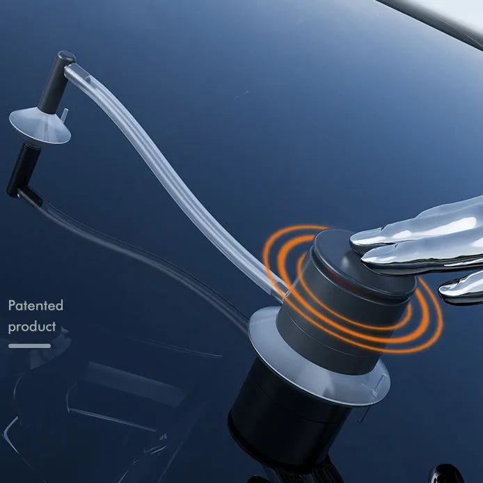 Car windshield crack repair kit showing plastic tool and glass corrector solution bottle