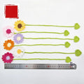 Hand-crocheted wool daisy bookmark with flexible wire in multiple colour options