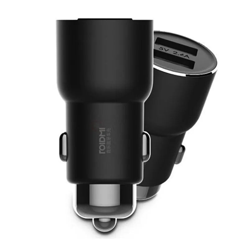 Black USB car charger adapter with dimensions 26.5x26.5x61.3mm for phone and tablet charging