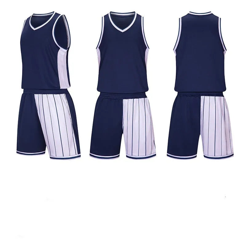 Men's basketball training uniform set in quick-drying fabric showing top and shorts in selected colour