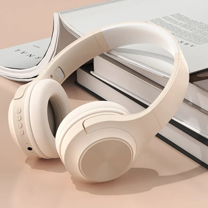 Personalised wireless Bluetooth headset with creative design in chalk black, ivory white and youth green colour options