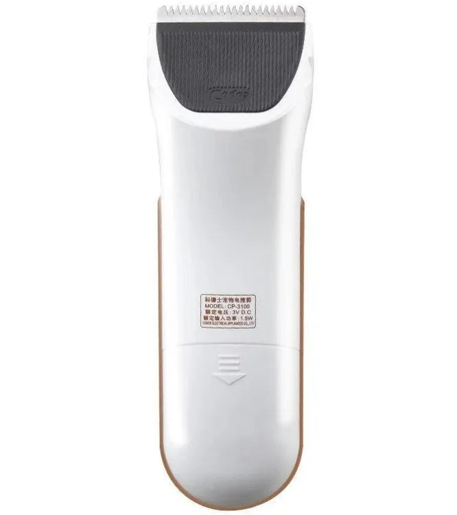 White electric pet clipper with ceramic blade for grooming dogs and cats