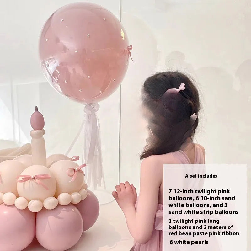 Balloon bouquet DIY kit with round balloon components for party decoration assembly