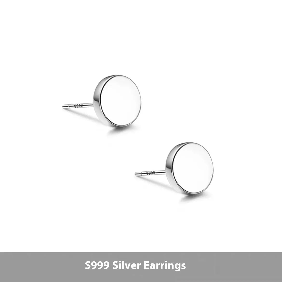 S999 sterling silver flat ear bone studs in silver and black colours, 3mm to 8mm sizes