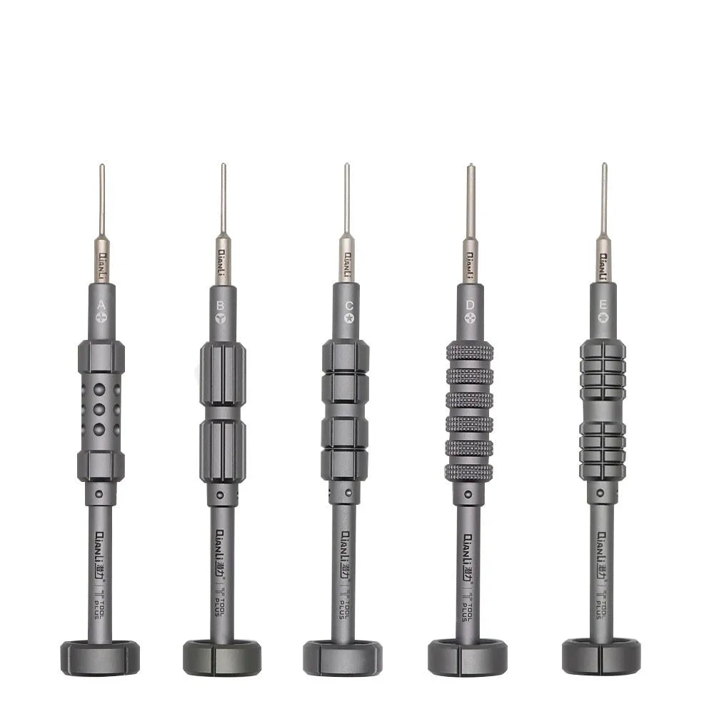 Precision screwdriver for iPhone repair with five interchangeable bits in aluminium alloy handle