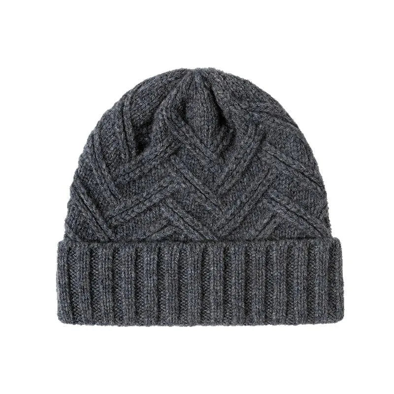Wool women's knitted winter hat with dome crown in six colour options