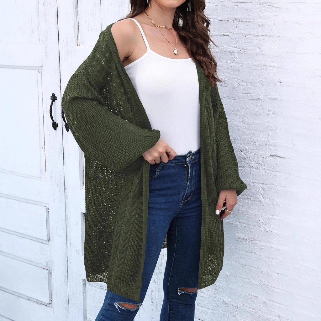Women's loose acrylic sweater coat in free size with European American styling