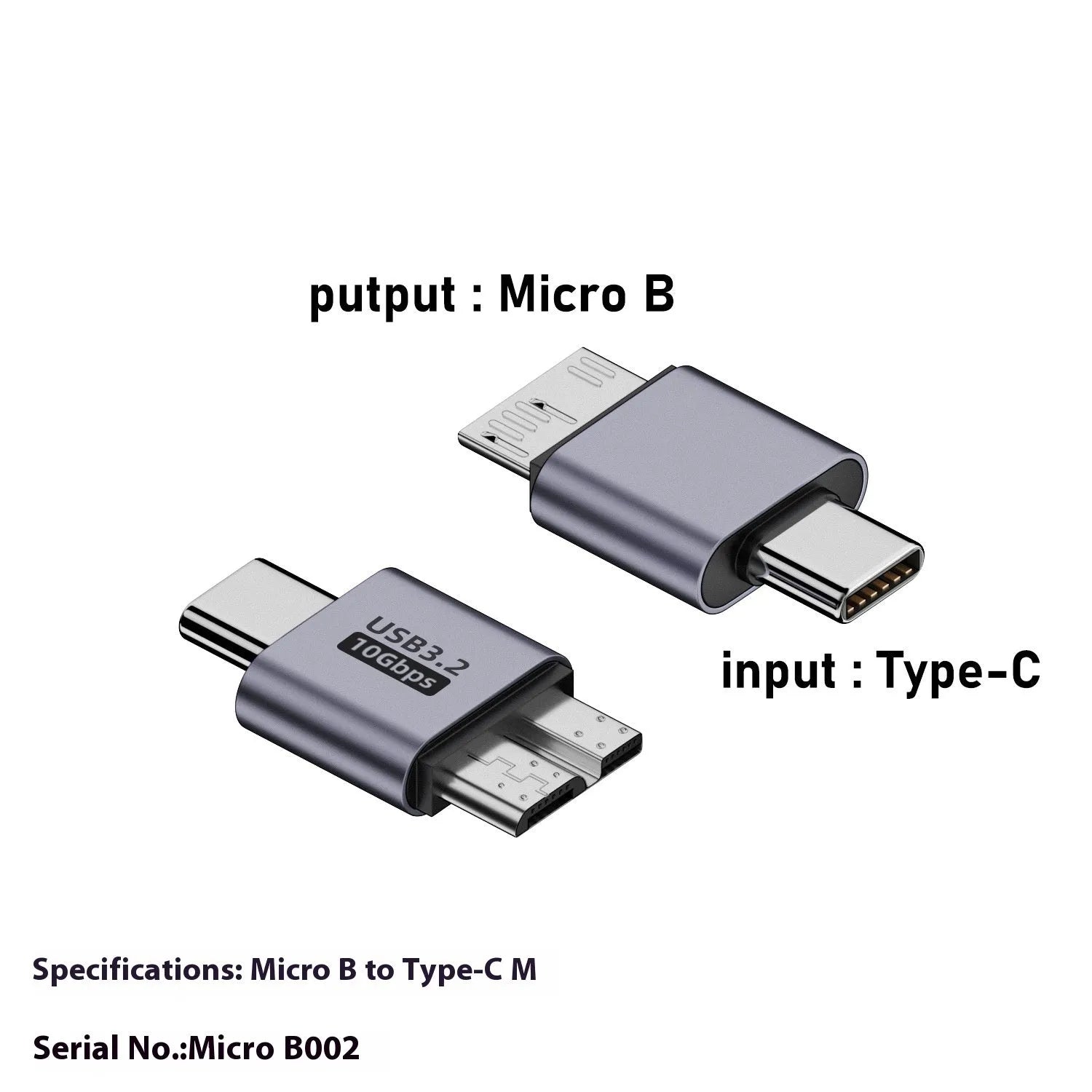 USB AM male to Micro-B male adapter connector for hard drives and phones