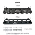 Black ABS plastic wall-mounted fishing rod holder with self-tapping screws