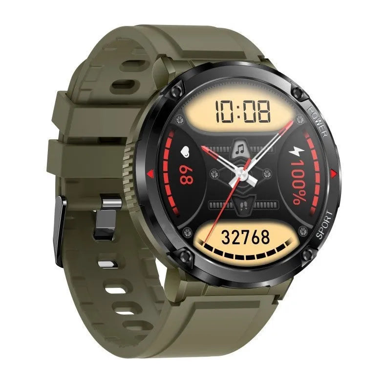T30 Smart Watch with black silicone strap showing time display on 52mm screen.