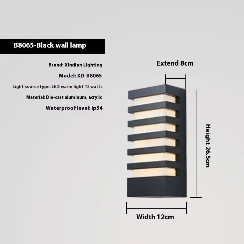 Simple outdoor waterproof wall lamp 18W IP65 aluminium PC for balcony stairs garden