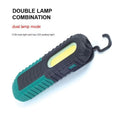 Black and green USB-charged auto repair work light with 6500K colour temperature for vehicle inspection