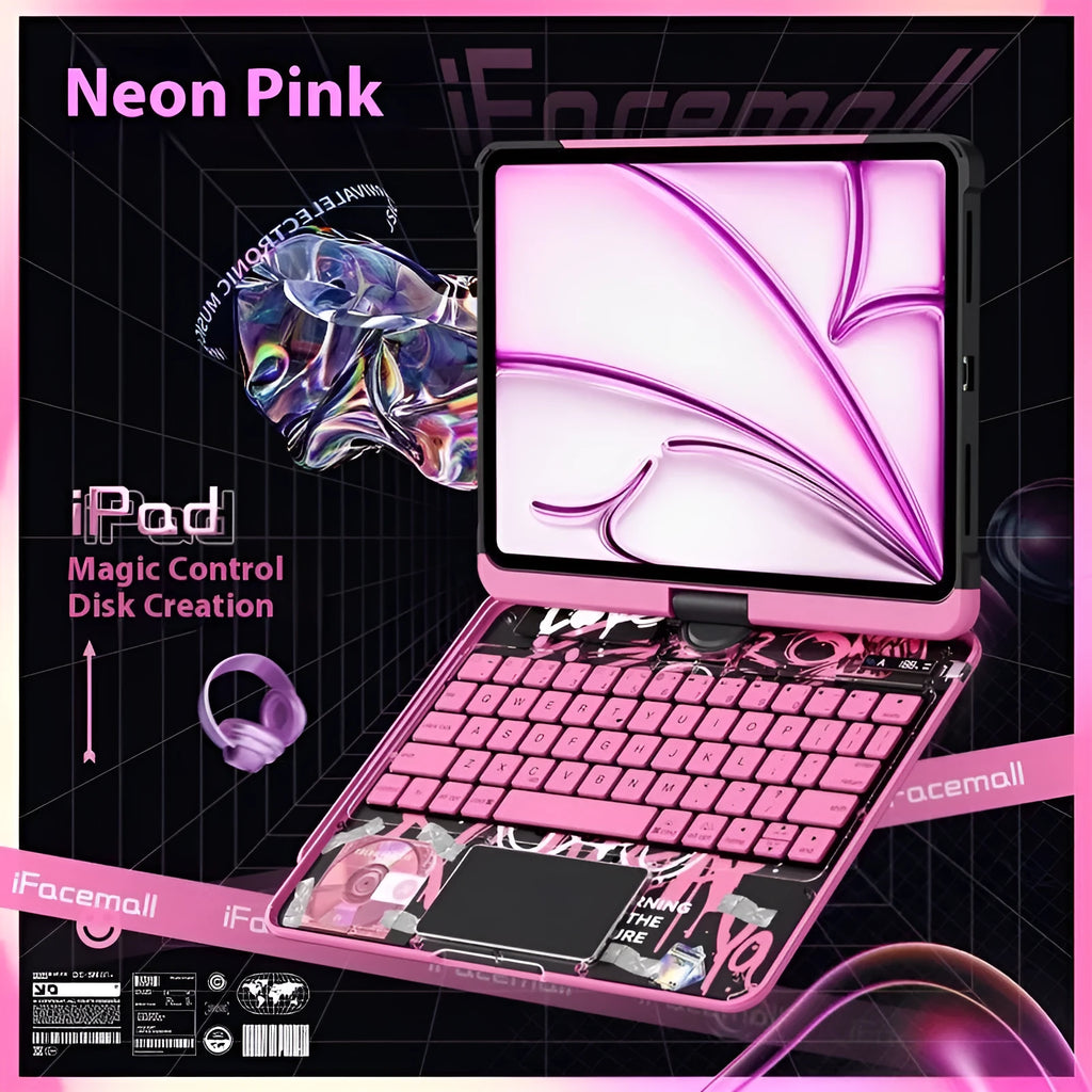 Blue iPad protective case with integrated keyboard for Pro 13 inch and Air models