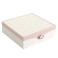 Large capacity red or white PU leather jewellery storage box for necklaces and rings
