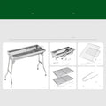 Stainless steel portable folding barbecue oven with included grill for outdoor cooking