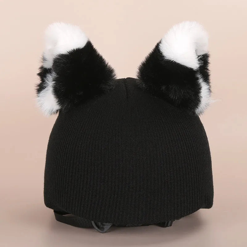 Cartoon plush fabric helmet cover set in size M decorative accessory