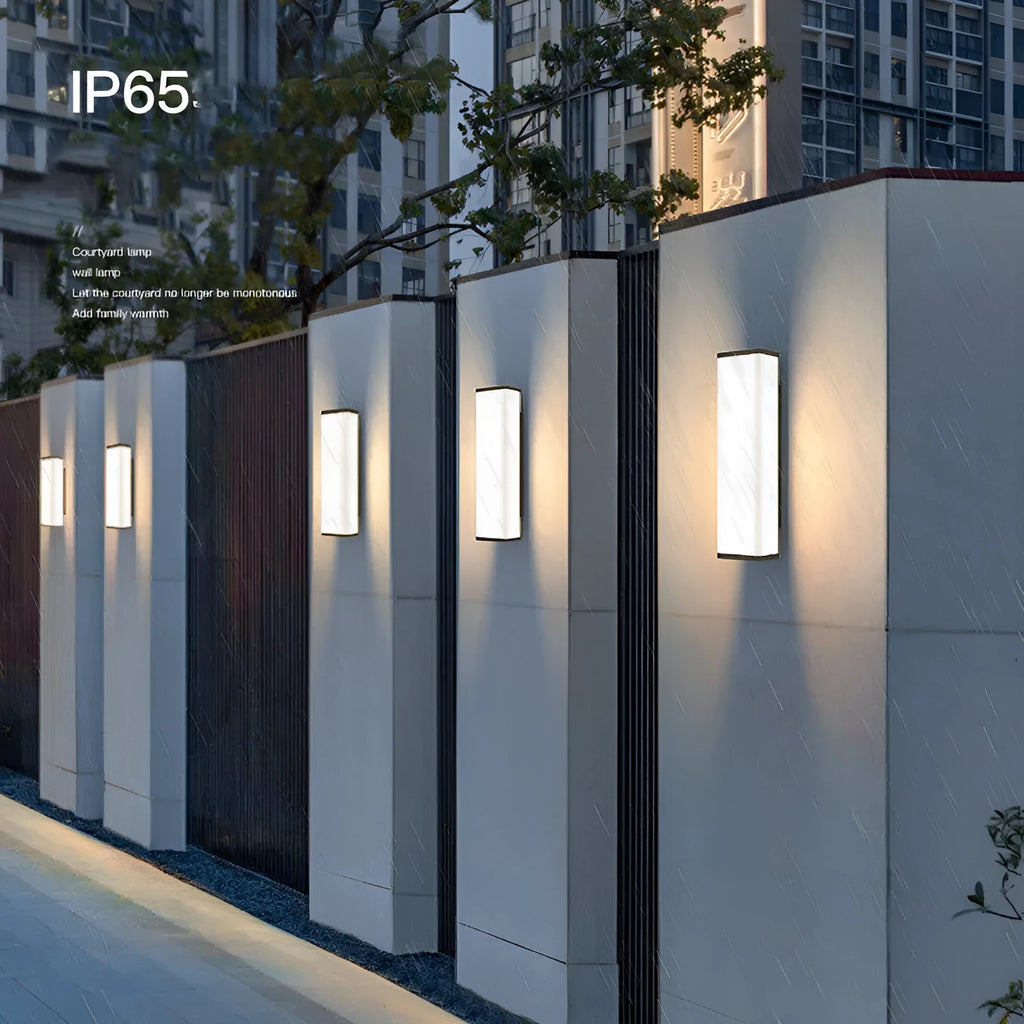 60cm tall outdoor wall light with stainless steel and PC construction, waterproof P65 rating