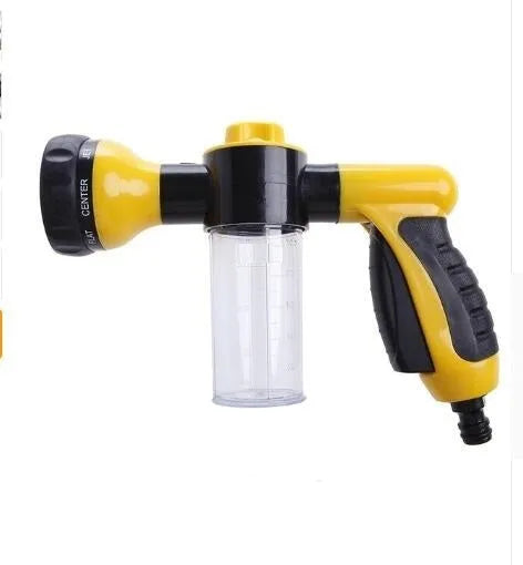 Green high pressure foam spray gun with adjustable nozzle for car washing and garden watering