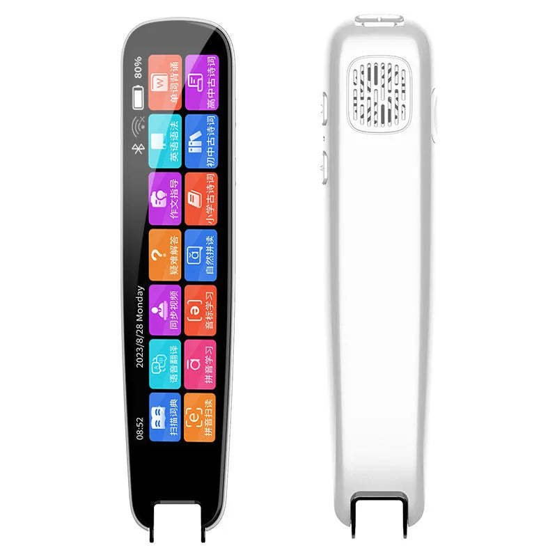 Dark grey talking pen for scanning English text with offline translation functionality