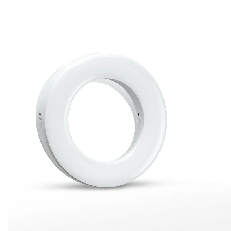 Black USB rechargeable selfie ring light for mobile phone photography and video