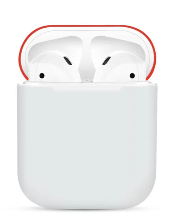 Silicone protective cover for Apple AirPods charging case, split design, solid colour, simple style