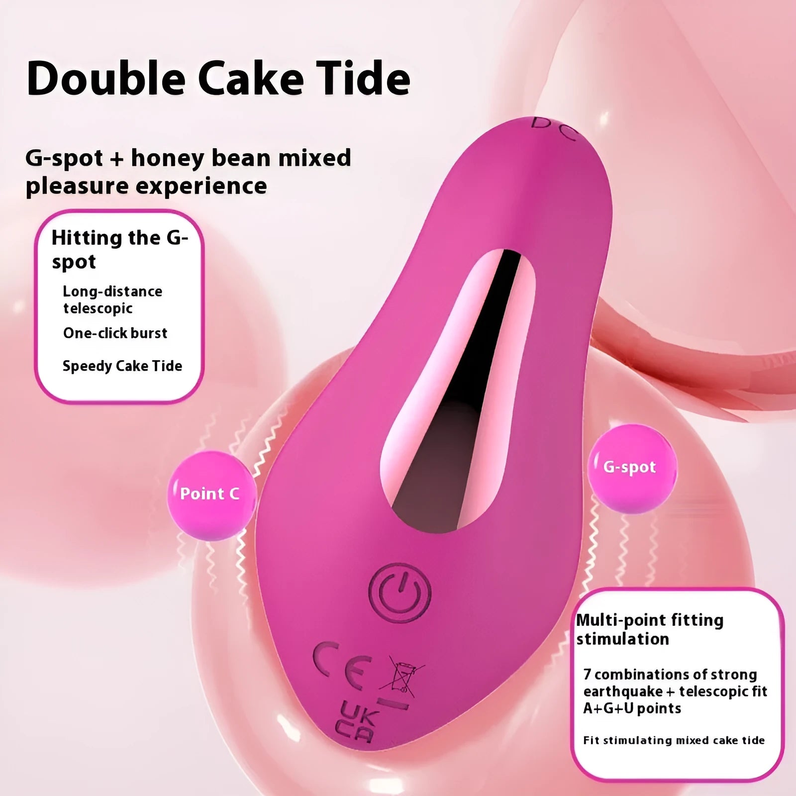 Rose Red female massager with cute butterfly shape featuring wireless APP control and USB charging port