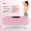 Grey or pink portable smart power plate with Bluetooth, dimensions 58cm by 38cm.