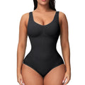 Seamless nylon women's corset bodysuit for waist support and body shaping in multiple colours.