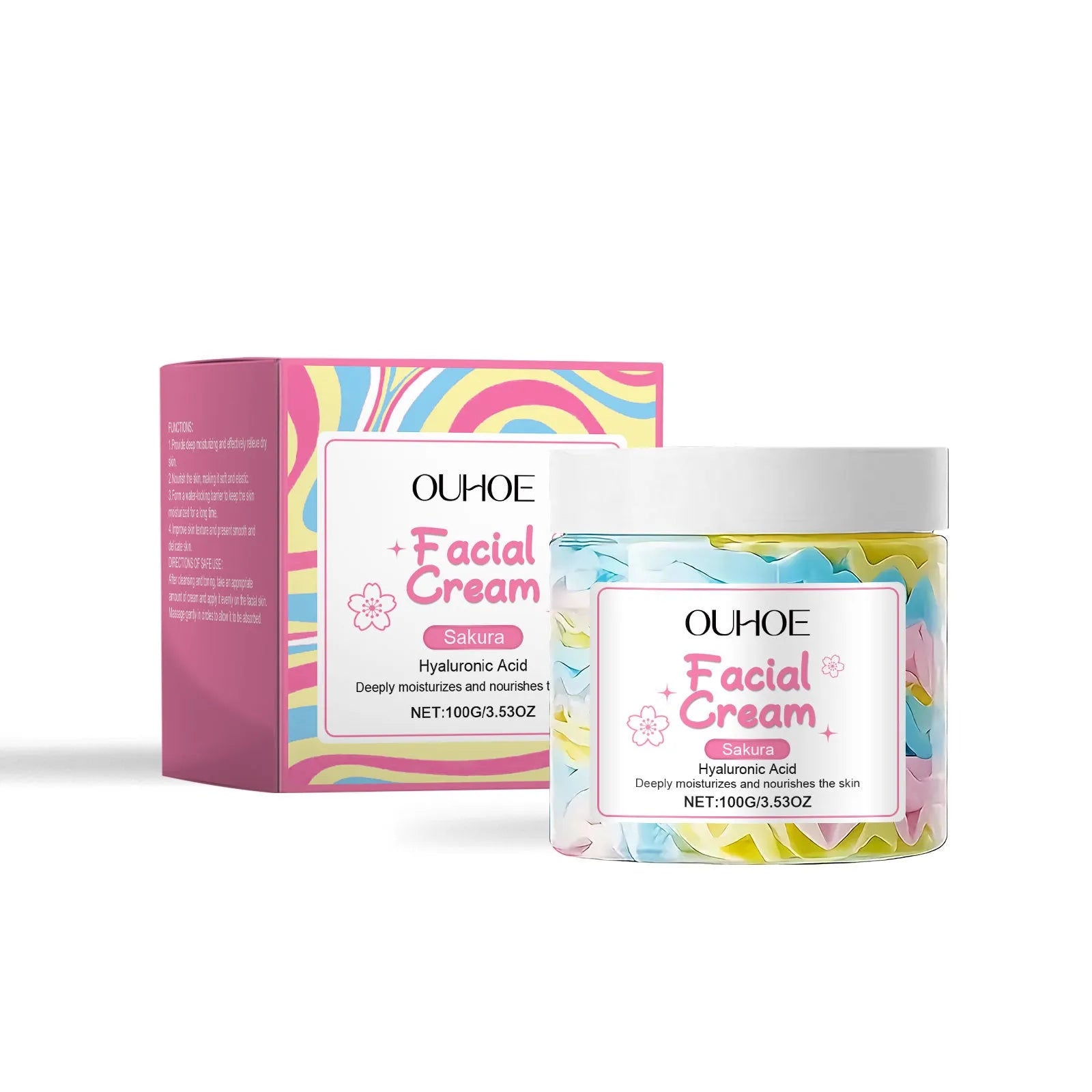 Sakura Butter Cream moisturising face cream in 5.7cm cube jar with 100g content