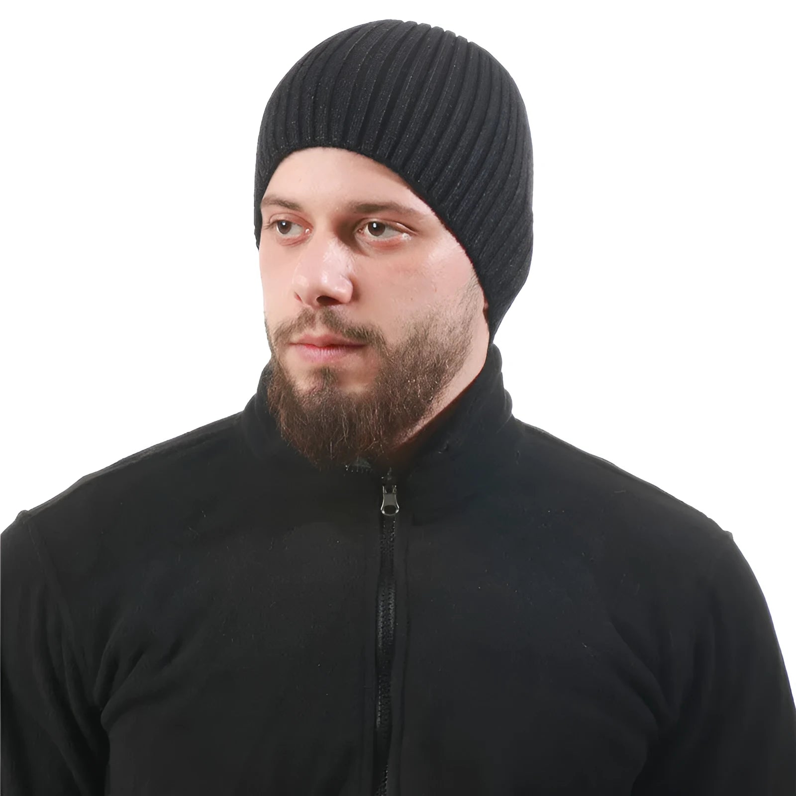 Men's acrylic fibre conical beanie hat in black, average size, nine colour options available