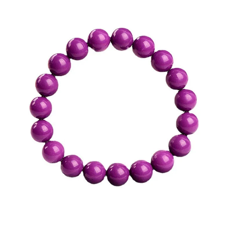 Jiuya purple mica crystal bracelet showing 5A grade colour and single circle beads