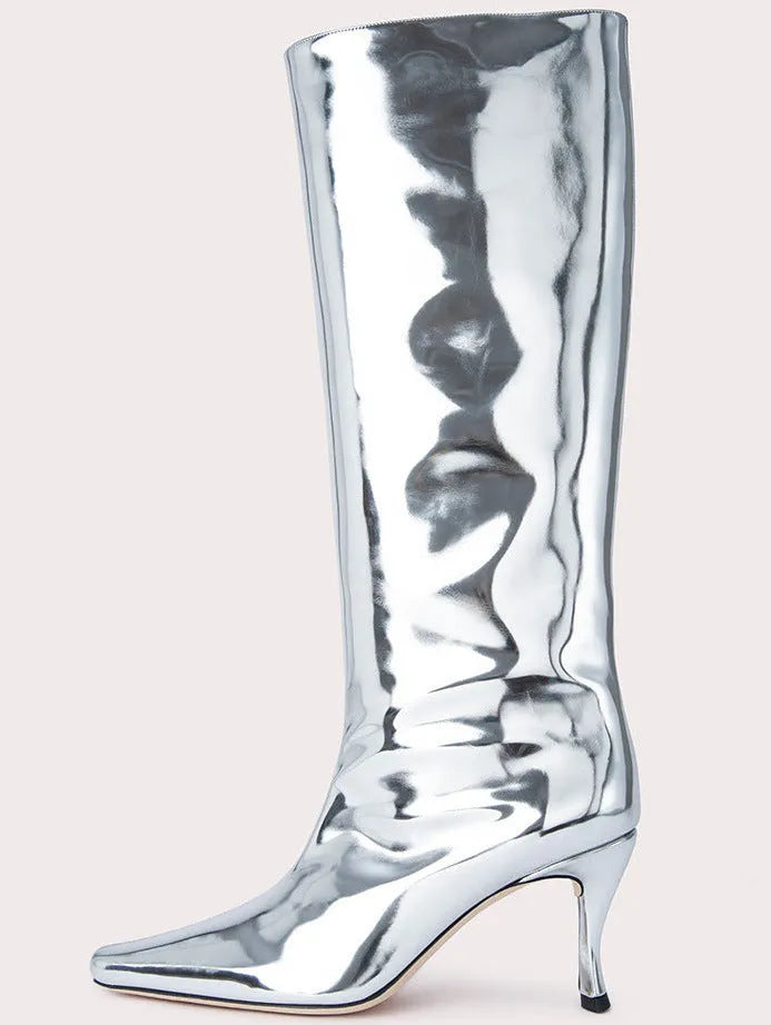 Women's square toe ankle cowboy boots in microfiber, shown in one of the available colours.