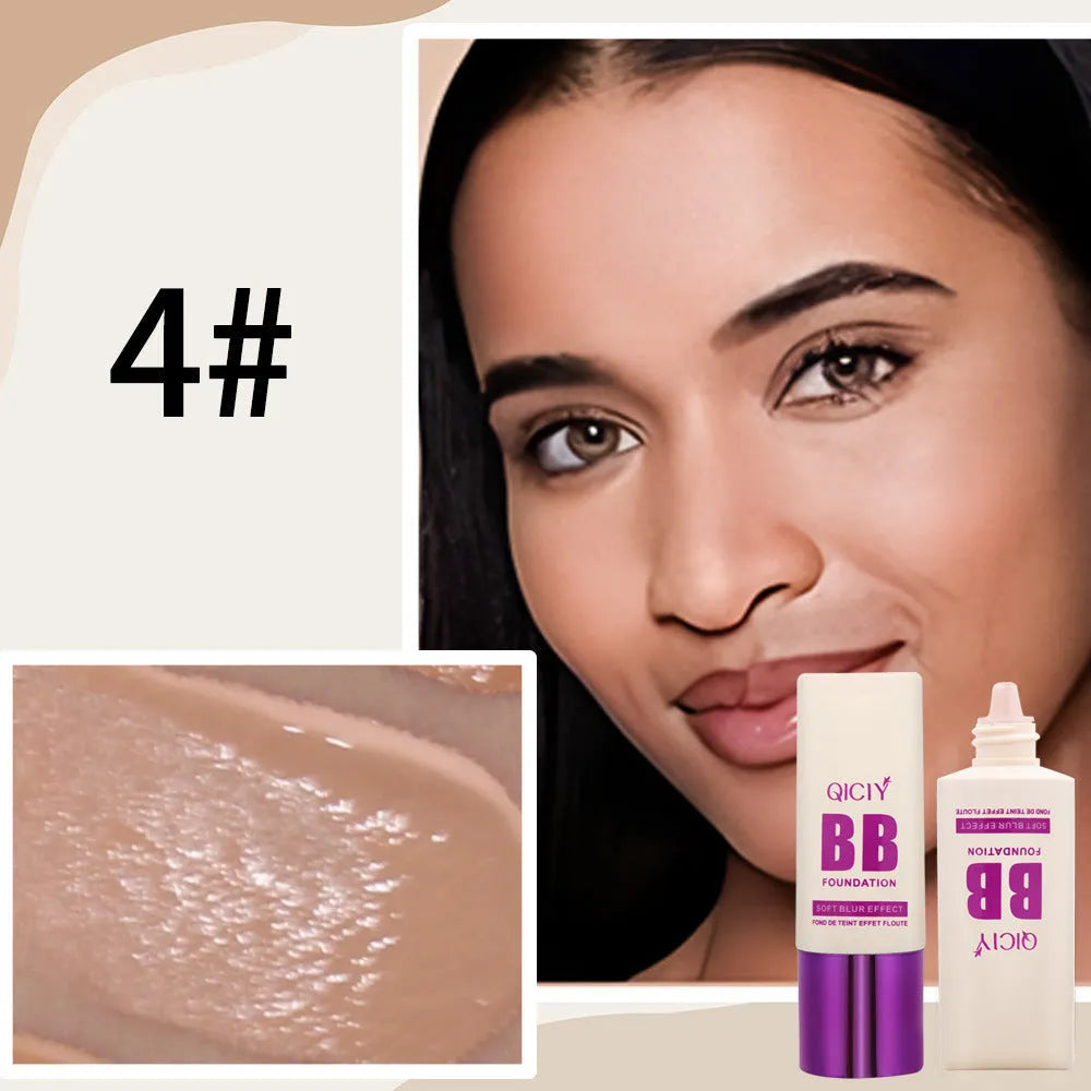 Feeding bottle containing liquid BB cream foundation in ten different shade numbers.