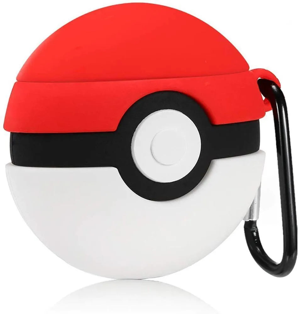 Silicone flip-case for AirPods 2 with cartoon designs including avocado, black cat, stitch, and pokeball.