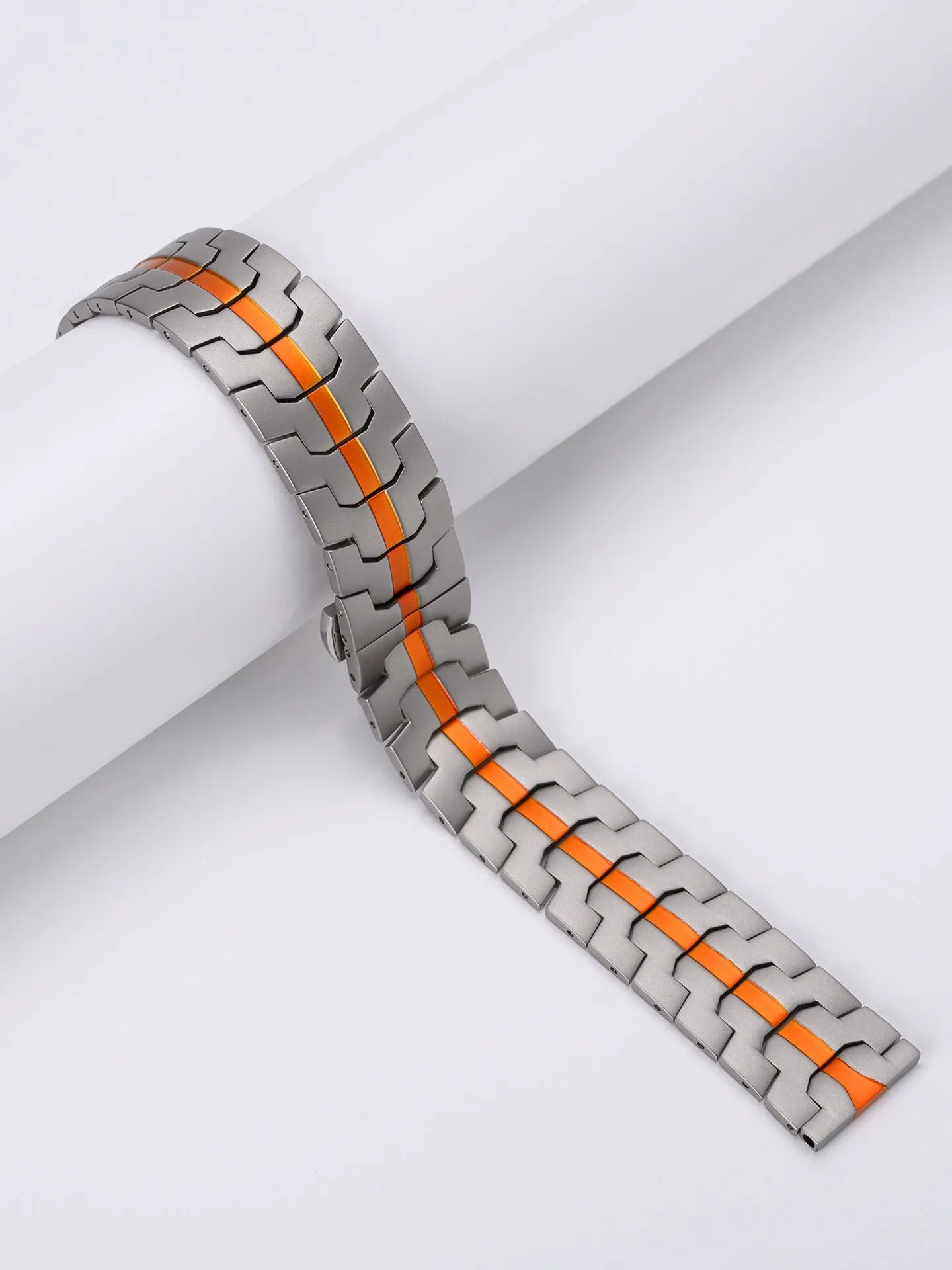 Stainless steel watch strap for Samsung Galaxy Watch in silver and black colours, showing 20mm and 22mm size options.