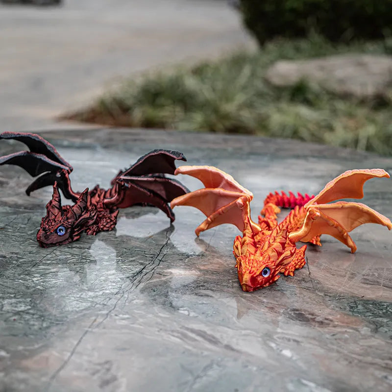 Printed flying dragon wings decoration toy in a selected colour, showing 25 cm size and detailed texture.